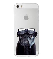 PrintiFy Apple  iPhone 5 ile Uyumlu 1mm Slim Fit Köpek 3 050f Baskılı Şeffaf  Kılıf