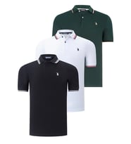 ÜÇLÜ SET T8594 DEWBERRY ERKEK T-SHIRT-SİYAH-BEYAZ-NEFTİ (Karışık)