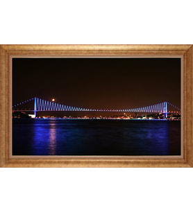 Çerçeveli Paspartulu Manzara Tablo ah1385 (Gold)