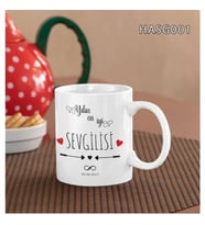 Kişiye İsme Özel Sevgililer Günü  Kupa Bardak (Beyaz - Beyaz)