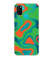 Samsung Galaxy M21 Kapak Renkli Desen Tasarımlı Şeffaf Silikon Kılıf