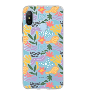 Xiaomi Mi A2 Lite Uyumlu Kamera Korumalı Kapak Memphis Desen Tasarımlı Şeffaf Kılıf