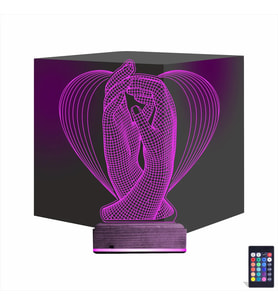 Luvivia Kalp El Sevgiliye Hediye 3D Lamba - Masa Gece Lambası