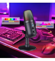 TriLine Profesyonel Kardioid RGB Oyuncu Stüdyo Kayıt Kablolu Podcast Mikrofonu