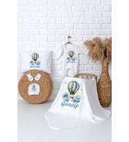 Pia Baby Premium %100 Pamuk Hastane Çıkışı Tulumlu Yenidoğan Erkek Bebek Hediye Seti 5058-03 (Ekru)