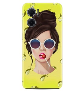 Xiaomi Redmi Note 11E Kılıf Resimli Desenli Baskılı Silikon Lollipop Woman 1416