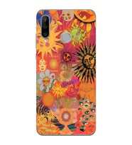 Huawei P30 Lite Uyumlu Vintage Kolaj Desenli Şeffaf Telefon Kılıfı