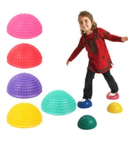 Yarım Denge ve Dikenli Egzersiz Topu Adım Taşı 4 lü Set Nehir taşı