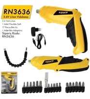 Rown RN3636 Akülü Vidalama Set (Sarı)
