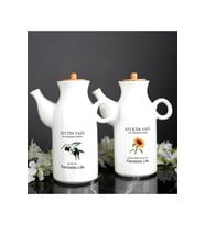 Porselen Yağlık ve Sirkelik Seti, 1000ml, 2'li, şık ve kullanışlı
