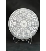 Burçlar, Astroloji Desenli Enerji Yükleyici Beyaz Selenit Plaka 42