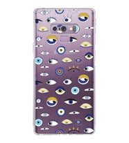 PrintiFy Samsung Galaxy Note 9 ile Uyumlu Nazar Boncuğu 2  Kamera Korumalı Şeffaf Silikon Kılıf