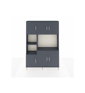 Arges Gardrop 9 Raflı 6 Kapaklı 132x30x195 Antrasit-Antrasit