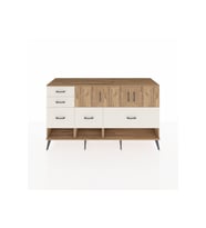 Kronos Konsol 3 Raflı 5 Çekmeceli 3 Kapaklı 176x59x99 Çam-Çam/Aytaşı