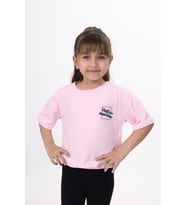Toontoy Kız Çocuk Baskılı Tişört (Açık Pembe)