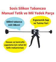 Sosis Silikon Tabancası Manuel Tetik ve Mil Yedek Parça (600ml)