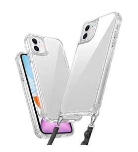 Apple iPhone 11 Uyumlu Kılıf Airbagli Takılabilir Askı Aparatlı Zore Snap Silikon Kapak (Şeffaf)