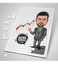 Kişiye Özel Hediye 240 Parça Borsacı Erkek Karikatürlü Puzzle