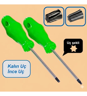 Torx T15 T20 Çamaşır Bulaşık Makinesi Fırın Kapağı Sökme 2 'li Tork Tornavida Seti 6 Köşeli Uç Torna