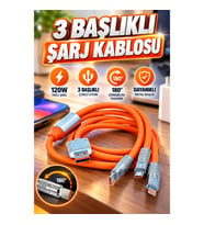 USB Type-C iOS Uyumlu 120W Hızlı Şarj Kablosu Çoklu Şarj Desteği 180 Derece Rotasyonlu Tasarım