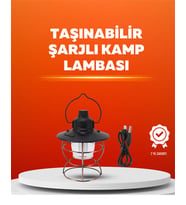 Northcity 4 Fonksiyonlu Dekoratif Kamp Lambası – USB Çıkışlı Tungsten Ampul ve Type-C Hızlı Şarj