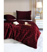 YÜNTEKS Merinos Diamond Kürk Comforter Set, Çift Kişilik Yorgan Seti (220x240)