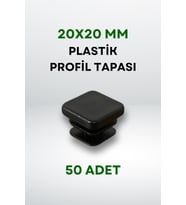 Plastik Profil Tapası 20x20 MM (50 Adet) - Siyah