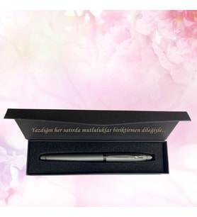 KİŞİYE ÖZEL KUTULU SİYAH VEYA FÜME ROLLER KALEM SETİ (Füme)