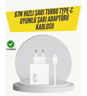 67W Turbo Hızlı Şarj Adaptörü ve Type-C Kablo Güvenli Şarj Teknolojisi