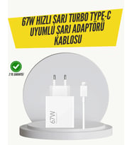67W Turbo Hızlı Şarj Adaptörü ve Type-C Kablo Güvenli Şarj Teknolojisi