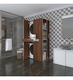 Kenzlife çamaşır-kurutma makinesi dolabı ahi evran sağ cvz 187*090*60 çekmeceli banyo (Beyaz)