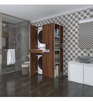 Kenzlife çamaşır-kurutma makinesi dolabı ahi evran sağ cvz 187*090*60 çekmeceli banyo (Beyaz)