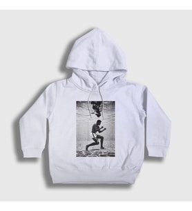 Presmono Unisex Çocuk Beyaz Pool Muhammed Ali Kapüşonlu Sweatshirt 230552tt