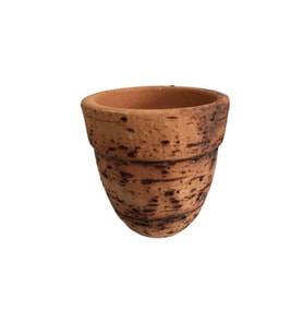 Antik Görünümlü Eskitme Toprak Saksı 12 cm x 12 cm