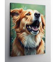 Kanvas Tablo Gülen Köpek