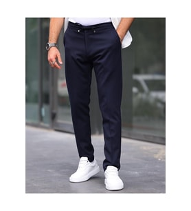 Slim Fit Likralı Jogger Pantolon (Lacivert)