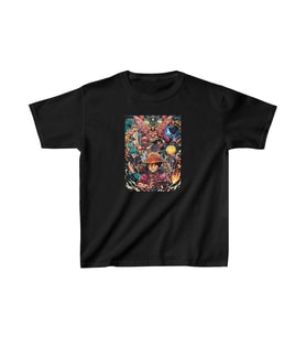 Unisex Çocuk Baskılı T-Shirt - Siyah