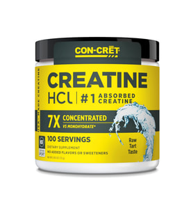 CON-CRET Creatine HCl Powder Muscle, Cognitive, Cellular Energy Support No Bloating or Cramps USA Made & NSF Certified Unflavored (100 Serving).58.