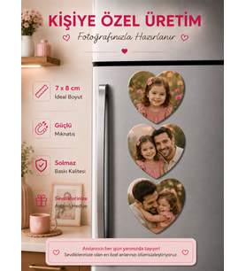3 Kalpli Baba Çocuk Fotoğraf Magneti Kişiselleştirilebilir Duygusal Anı Hediyesi