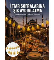 Dekoratif Ramazan LED Işık Pilli Cami Tasarımlı Zincir Aydınlatma Yeni Nesil