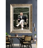 Gümüş Çerçeveli Atatürk Tablo za135