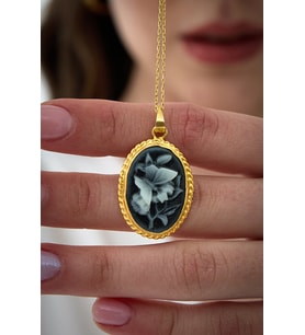 14 K Gold Kaplama 925 Ayar Gümüş Kelebek Madalyon Kolye