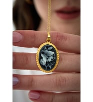 14 K Gold Kaplama 925 Ayar Gümüş Kelebek Madalyon Kolye