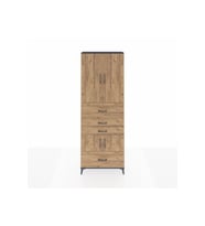 Arges Dolap 4 Raflı 4 Çekmeceli 4 Kapaklı 88x30x243 Antrasit-Çam