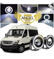 Mercedes - Benz Sprinter Uyumlu, Universal Mercekli Led Angel Sis Farı, 76mm Beyaz Renk