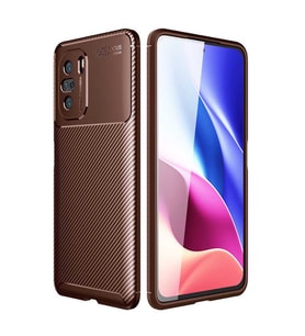 Xiaomi Poco F3 Kılıf Esnek Soft Karbon Tasarım Legion Serisi (Kahverengi)