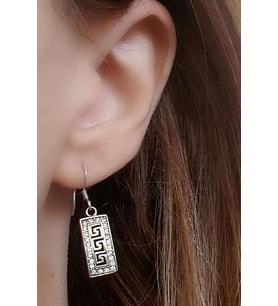 Zirkon taşlı 925 ayar gümüş modern küpe