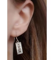 Zirkon taşlı 925 ayar gümüş modern küpe