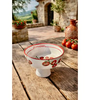 Pomodori Domates Desenli Seramik Meyvelik (20 cm)