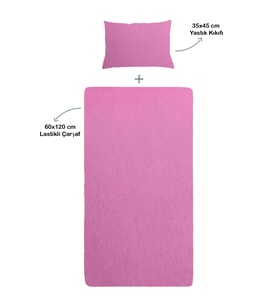 S-Mall Bebek Çarşafı 60x120 ve Yastık Kılıfı 35x45 - Pembe